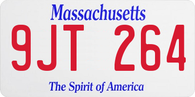 MA license plate 9JT264