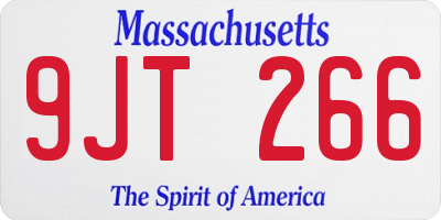 MA license plate 9JT266