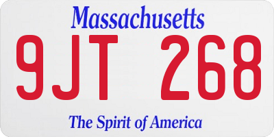 MA license plate 9JT268