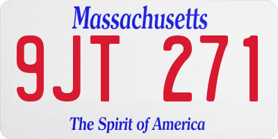 MA license plate 9JT271
