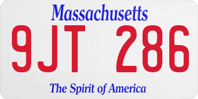 MA license plate 9JT286