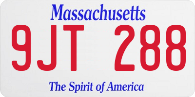 MA license plate 9JT288