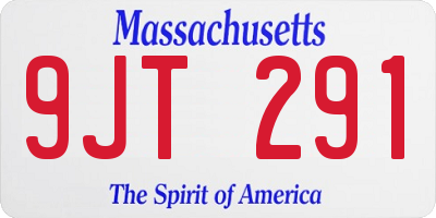 MA license plate 9JT291