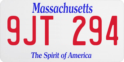 MA license plate 9JT294