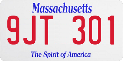 MA license plate 9JT301