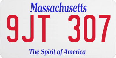 MA license plate 9JT307