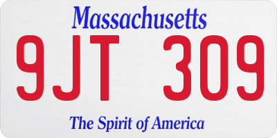 MA license plate 9JT309