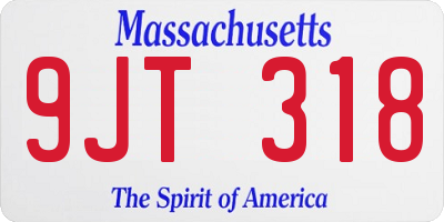 MA license plate 9JT318