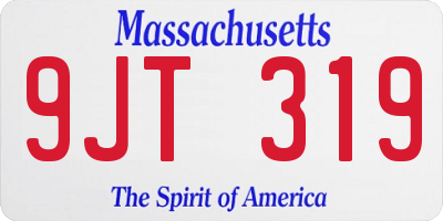 MA license plate 9JT319