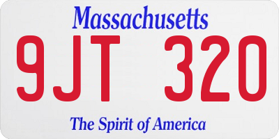 MA license plate 9JT320