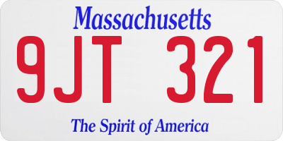MA license plate 9JT321