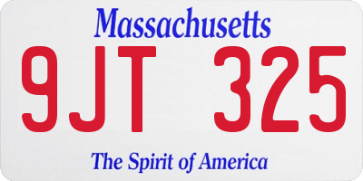 MA license plate 9JT325
