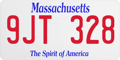 MA license plate 9JT328