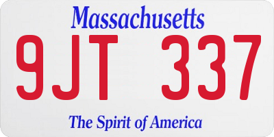 MA license plate 9JT337