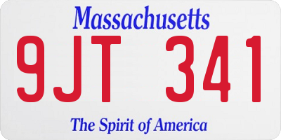 MA license plate 9JT341