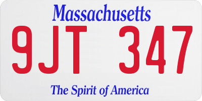 MA license plate 9JT347