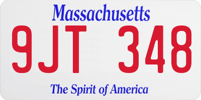 MA license plate 9JT348