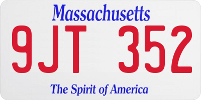 MA license plate 9JT352