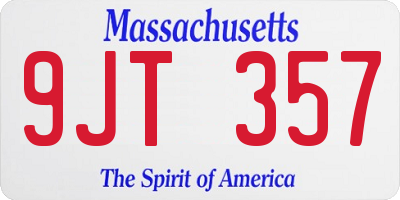 MA license plate 9JT357