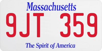 MA license plate 9JT359