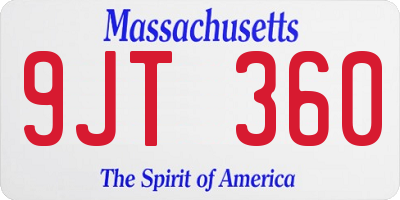 MA license plate 9JT360