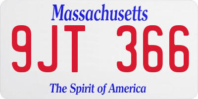 MA license plate 9JT366