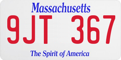 MA license plate 9JT367