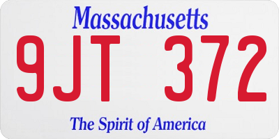 MA license plate 9JT372