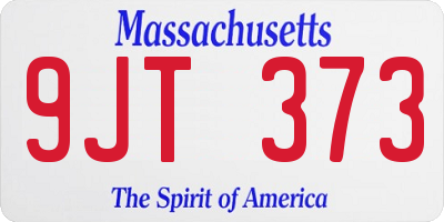MA license plate 9JT373