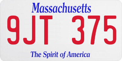 MA license plate 9JT375