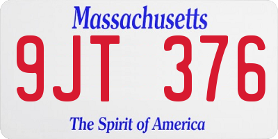 MA license plate 9JT376