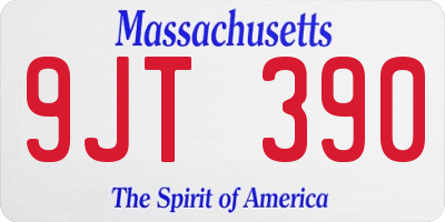 MA license plate 9JT390