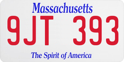 MA license plate 9JT393