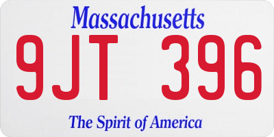 MA license plate 9JT396