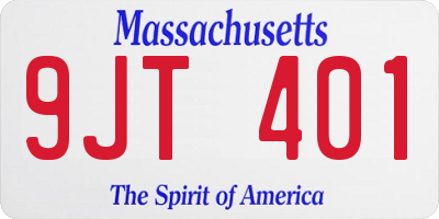 MA license plate 9JT401