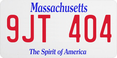 MA license plate 9JT404