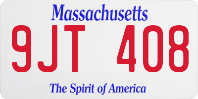 MA license plate 9JT408