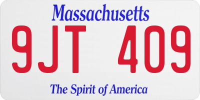 MA license plate 9JT409