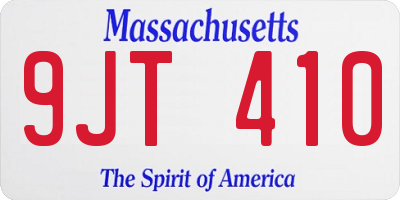 MA license plate 9JT410