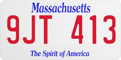 MA license plate 9JT413