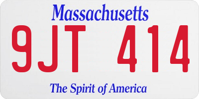 MA license plate 9JT414