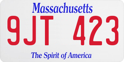 MA license plate 9JT423