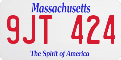 MA license plate 9JT424