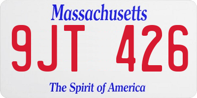 MA license plate 9JT426