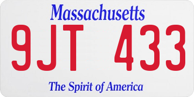 MA license plate 9JT433
