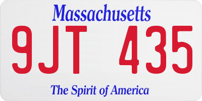 MA license plate 9JT435