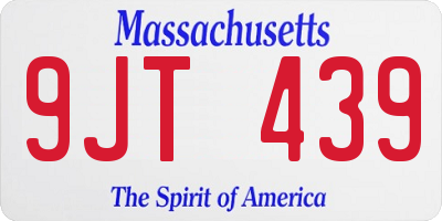 MA license plate 9JT439