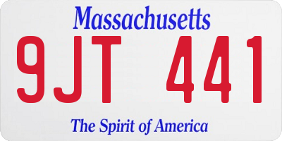 MA license plate 9JT441