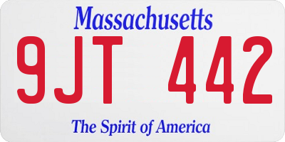 MA license plate 9JT442