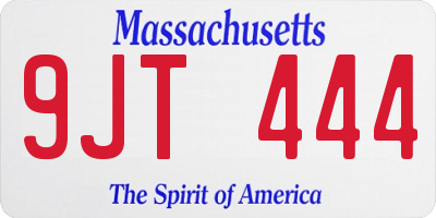 MA license plate 9JT444
